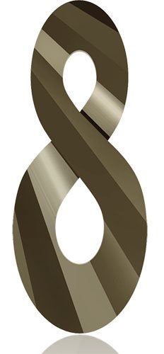 1, 18mm Metallic Light Gold 2x Swarovski Infinity Pendant