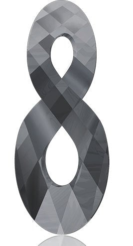 1, 18mm Silver Night Swarovski Infinity Pendant