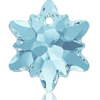 1, 18mm Aqua Swarovski Edelweiss Pendant