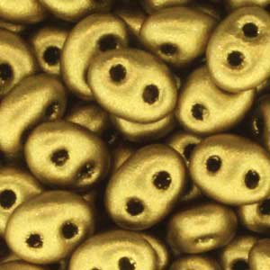TB-01720 - 10 Grams Metallic Gold 2.5x5mm Preciosa Twin Beads