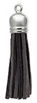 Pack of 4, 5.5cm Grey and Silver Faux Suede Tassels