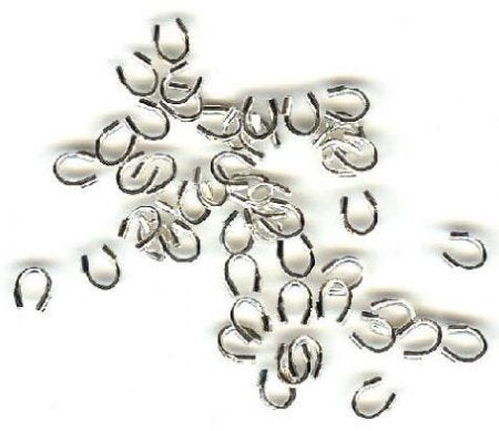 100 4x4mm Rhodium Plate Wire Guards