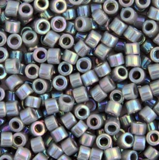 DB-0168 5.2 Grams of 11/0 Opaque Grey AB Delica Beads
