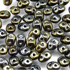 DUO-21415 10 Grams Jet Brown Iris 2.5x5mm Superduo Beads
