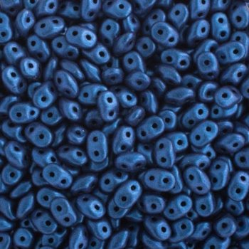 DUO-79031 - 10 Grams Jet Metallic Suede Blue 2.5x5mm Superduo Beads