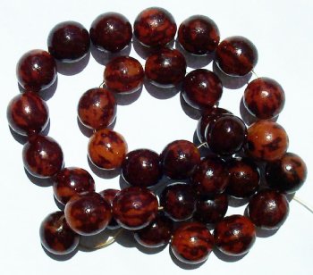 16 inch strand of 11mm Round Golden Brown Buri Beads