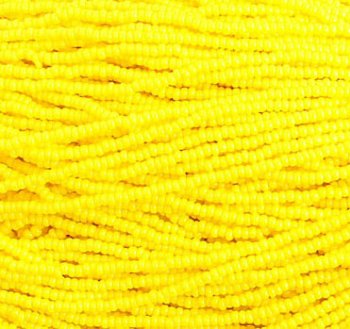 1 Hank of 10/0 Opaque Lemon Yellow Seed Beads