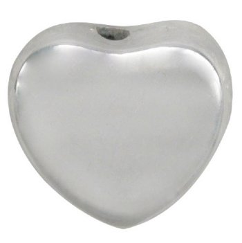 1, 10.5x9.5mm Vertical Hole Sterling Heart Bead