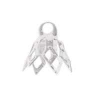 50 9x7mm Bright Silver Plated Filigree End Caps