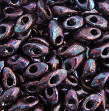 LM0460 - 10 Grams Metallic Dark Amethyst 4x7mm Long Miyuki Magatama Drop Beads