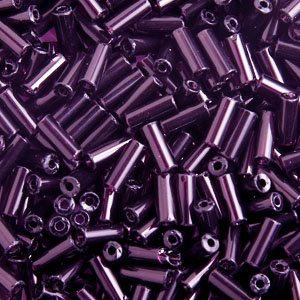 50g 10x4mm Transparent Dark Amethyst Glass Wampum Beads