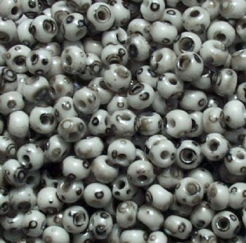 50g of White & Black Terra Melafyr 6/0 Seed Beads
