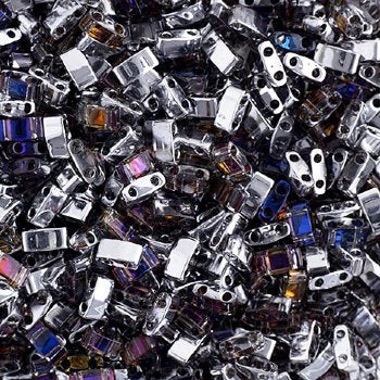 TLHC-4554 5.2 Grams Crystal Heliotrope Half Cut Two Hole Miyuki Tila Beads
