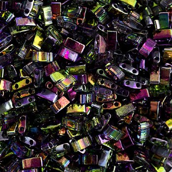 TLHC-4571 5.2 Grams Transparent Magic Wine Half Cut Two Hole Miyuki Tila Beads