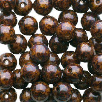 50 6mm Opaque Ivory Travertine Round Glass Beads