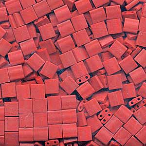 TL2040 5.2 Grams Opaque Matte Metallic Dark Maroon Two Hole Miyuki Tila Beads