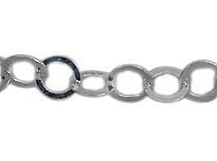 1 Foot 3mm Sterling Silver Round Flat Circle Chain