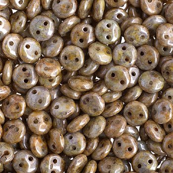 50 6mm Pistachio Two Hole Glass Lentil Beads