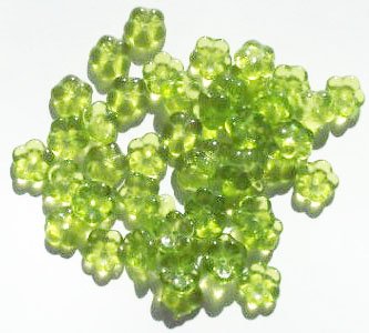 50 3x8mm Transparent Olive Cupped Flower Beads