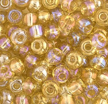 20 Gram Vial of 2/0 Transparent Light Topaz AB Seed Beads