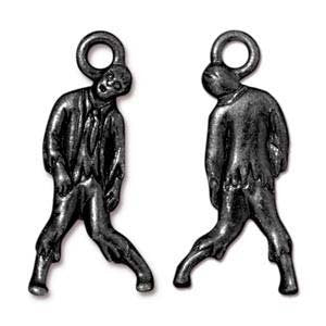 1 26x12.4mm TierraCast Black Oxide Zombie Pendant