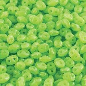 DUO-551010 - 10 Grams Milky Opal Green 2.5x5mm Superduo Beads