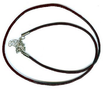 18 inch 1mm Brown Leather Necklace with Nickel Lobster Clasp and Extender
