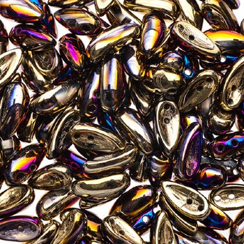 25, 4x11mm California Violet Czech Glass Chilli Beads