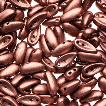 25, 4x11mm Crystal Metallic Copper Glass Chilli Beads