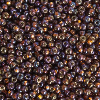 50g 6/0 Silver Lined Dark Topaz AB Seed Beads