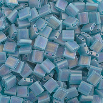 TL2405FR 5.2 Grams Transparent Matte Turquoise Green AB Two Hole Miyuki Tila Beads