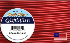 15 Yards of 22 Gauge Red Silver Plated Soft Flex Craft Wire