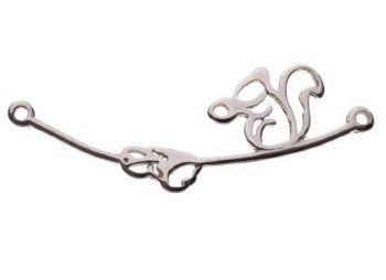SS4158 1, 31x10mm Sterling Silver Squirrel on a Branch Connector Bar / Link