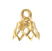 50 9x7mm Bright Gold Plated Filigree End Caps
