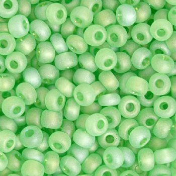 50g 2/0 Transparent Matte Light Green AB Seed Beads