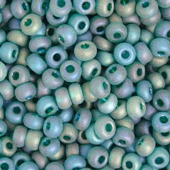 20 Gram Vial of 2/0 Transparent Matte Teal AB Seed Beads