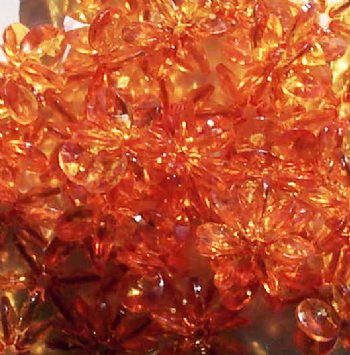 50 7x18mm Acrylic Transparent Golden Topaz Paddle Wheel Beads