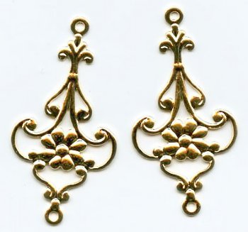 5 Pairs of 28x15mm Gold Plated Chandelier Drop Earrings