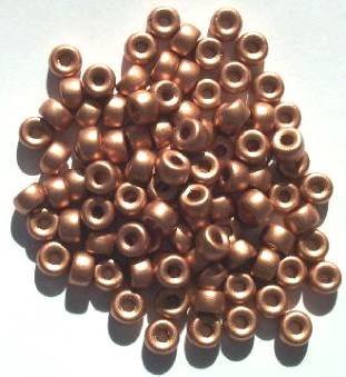 100 4x6mm Crow Beads Matte Light Copper