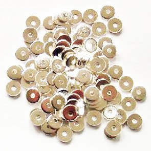 100 6x1mm Bright Silver Plated Metal Rondelle Beads