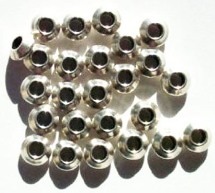 25 4x7mm Antique Silver UFO Metal Spacer Beads