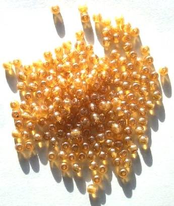 100 4mm Lustre Light Topaz Round Glass Beads
