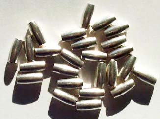25 11x5mm Brushed Antique Silver Tapered Metal Tube Beads