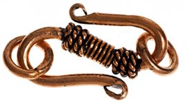5 Pairs of 20mm Antique Copper Bali-Style S Clasps