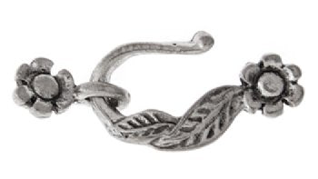 5 Sets Antique Silver Leaf and Flower Hook Eye Clasps