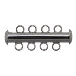 5 sets of 26x10mm Gunmetal 4-Strand Tube Clasps