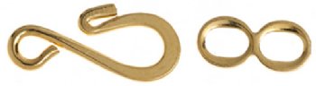 25 Pairs of 23x6mm Gold Plated Hook & Eye S Clasps