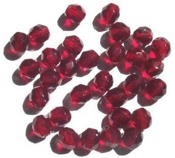 25 8mm Faceted Garnet Firepolish Beads
