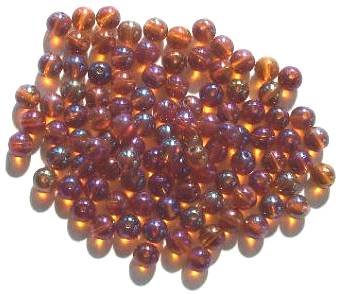 50 6mm Topaz AB Lustre Round Glass Beads