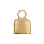2 17x13x7mm Bright Gold Zinc Alloy Oval End Caps